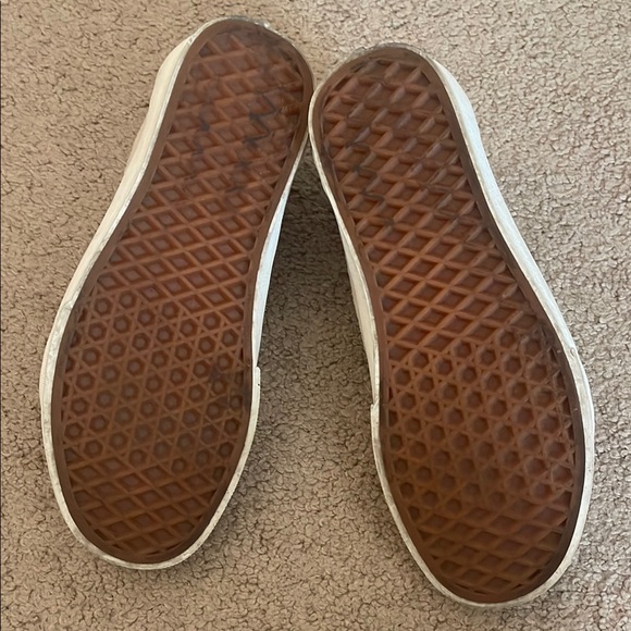 Vans Cream and White low pro Sneakers with Textured Fabric - Picture 5 of 6